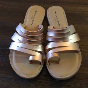 Rose Gold Strappy Sandals